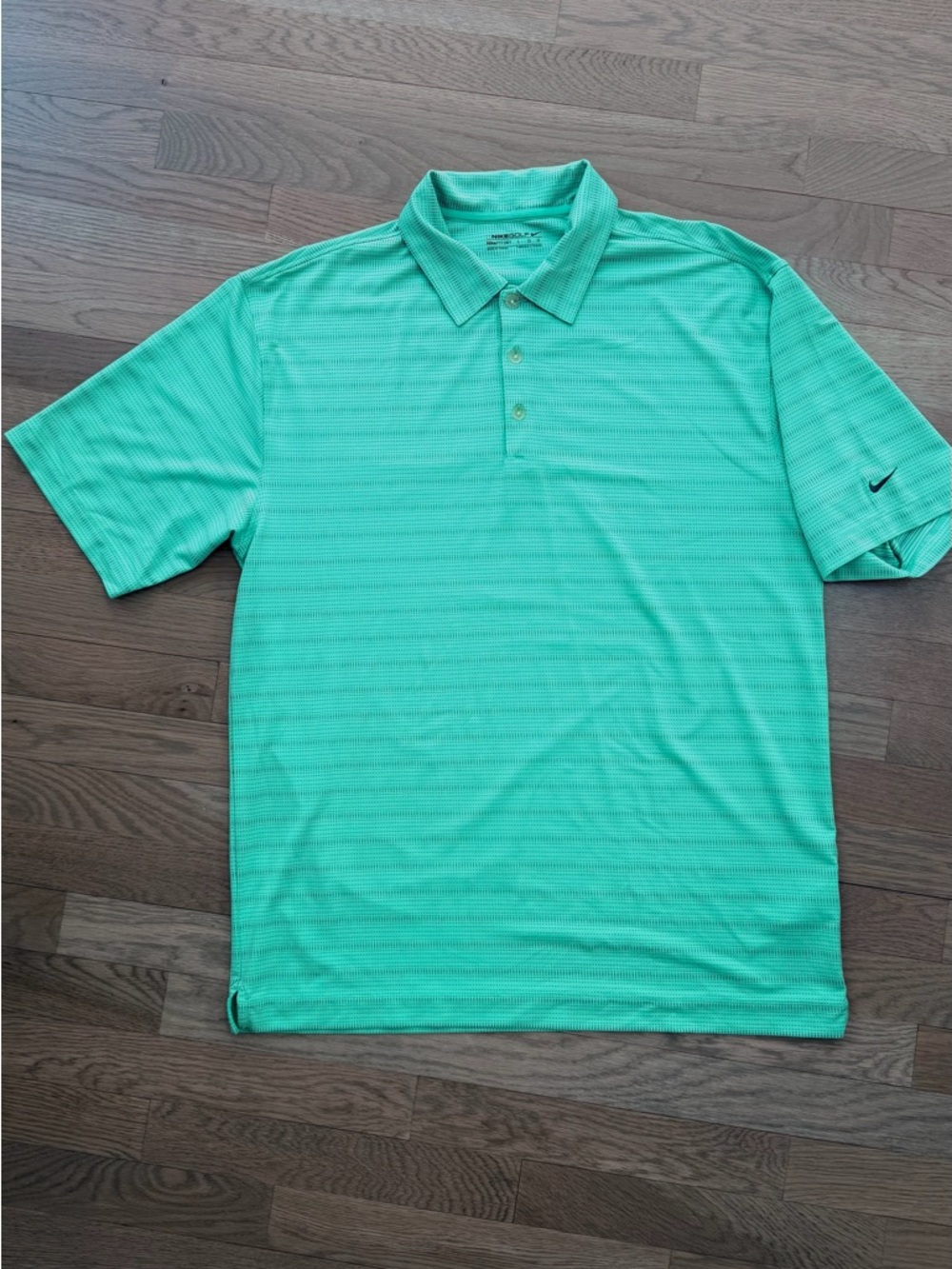 Nike FitDry Men’s Mint Green textured Short Sleeve Polo Shirt size L Golf
